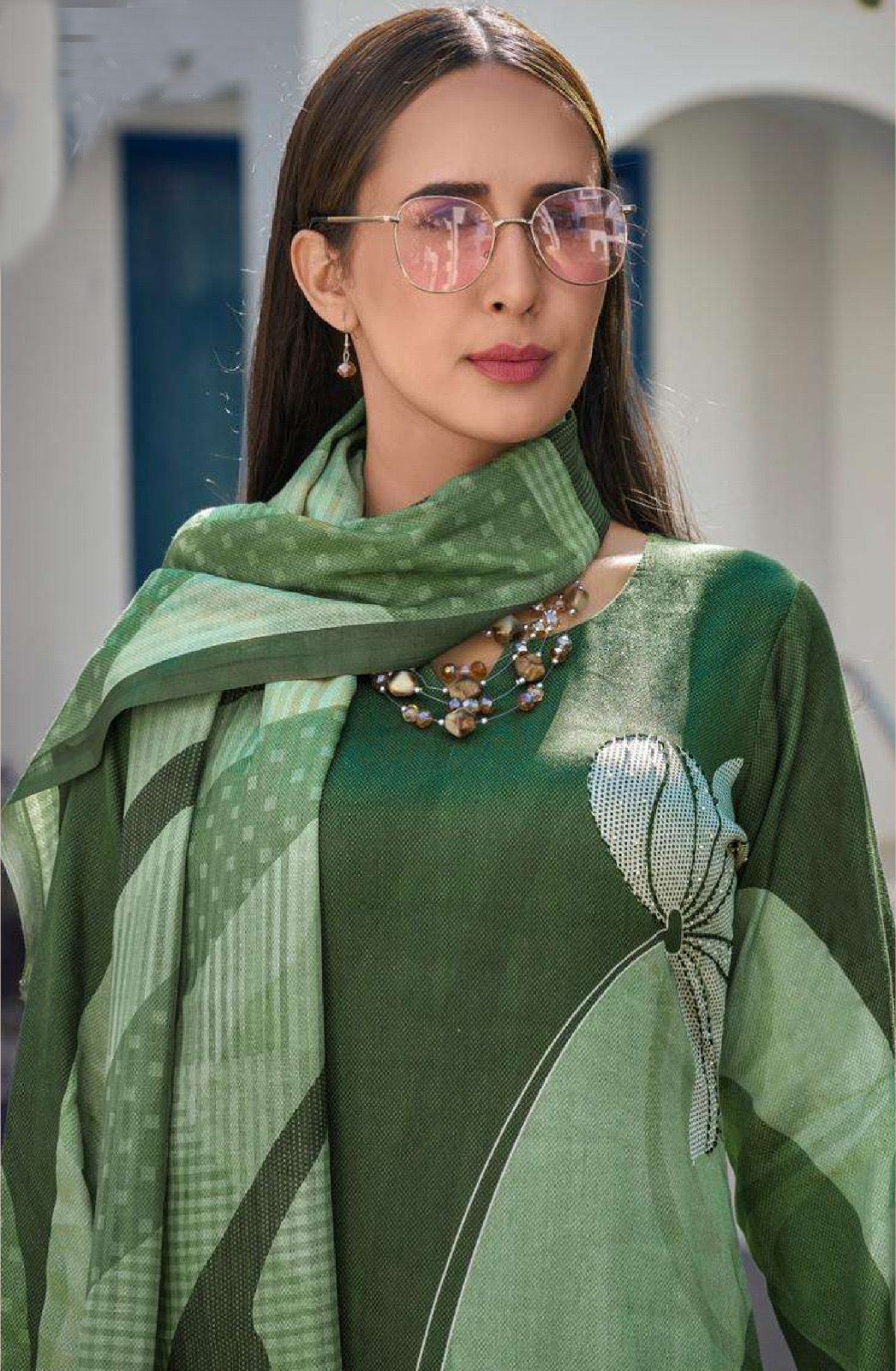 Green Digital Printed Kurta Set for Women | Heavy Poly Rayon Fabric with Mal Chanderi Dupatta | Elegant Ethnic Wear