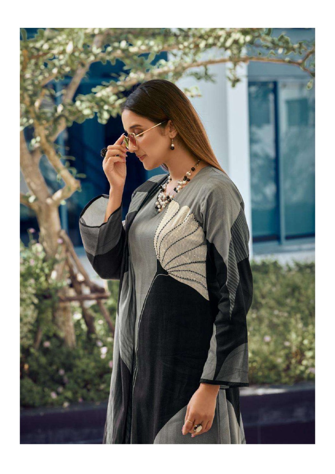 Monochrome Printed Kurta Set for Women | Heavy Poly Rayon Fabric with Mal Chanderi Dupatta | Stylish Ethnic Wear