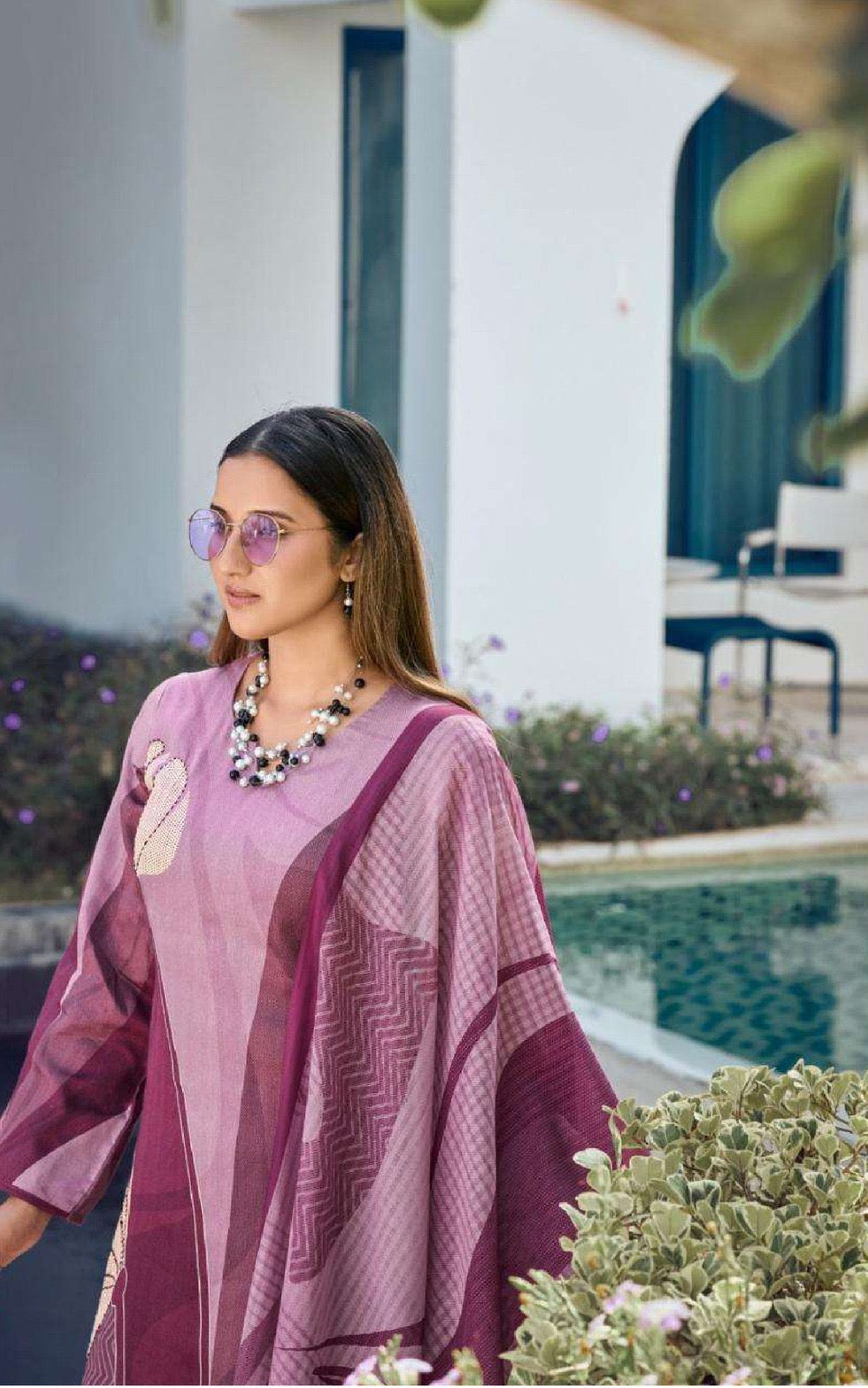 Plum Digital Printed Kurta Set for Women | Heavy Poly Rayon Fabric with Mal Chanderi Dupatta | Elegant Ethnic Wear