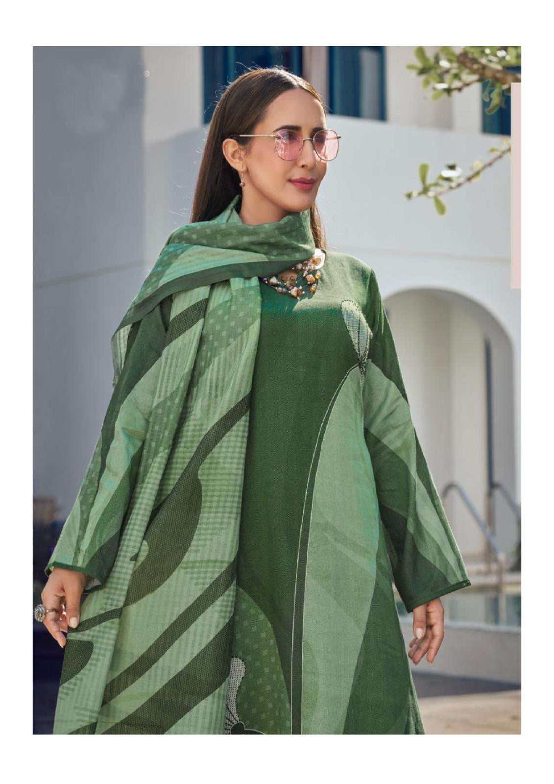 Green Digital Printed Kurta Set for Women | Heavy Poly Rayon Fabric with Mal Chanderi Dupatta | Elegant Ethnic Wear